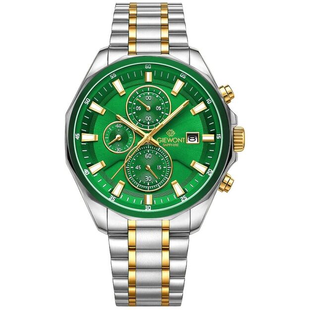 Giewont Chronograph Sapphire Men\ s Watch Silver Green GW7290-B7