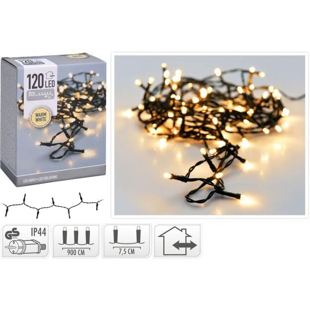 CHRISTMAS TREE LIGHTS LIGHT CHAIN 120 LED WARM WHITE