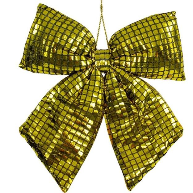 DECORATIVE GOLD BOW 39x50CM MICA