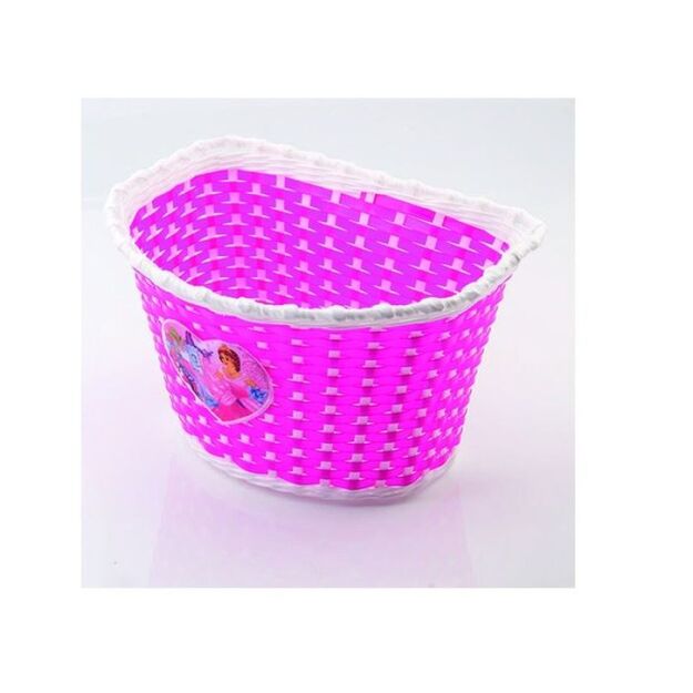 Bicycle basket - plastic front pink daisy