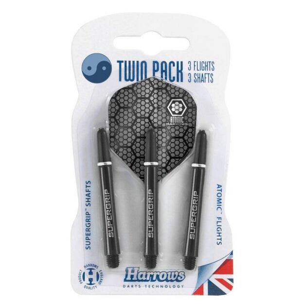 Harrows Twin Pack Supergrip shafts + Atomic flights HS-TNK-000013681