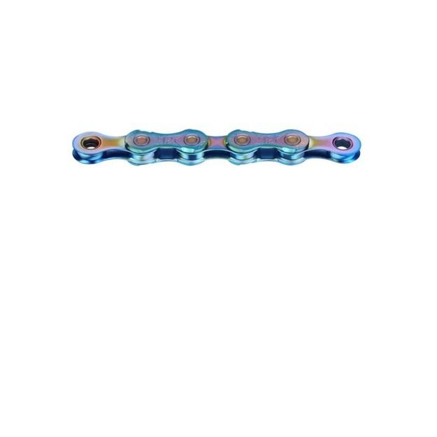KMC Chain X12 126 Links Aurora Blue and Box Wax