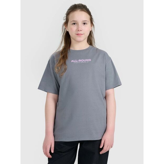 Oversized T-shirt with print for girls 4F 4FJWAW25TTSHF2387-23S