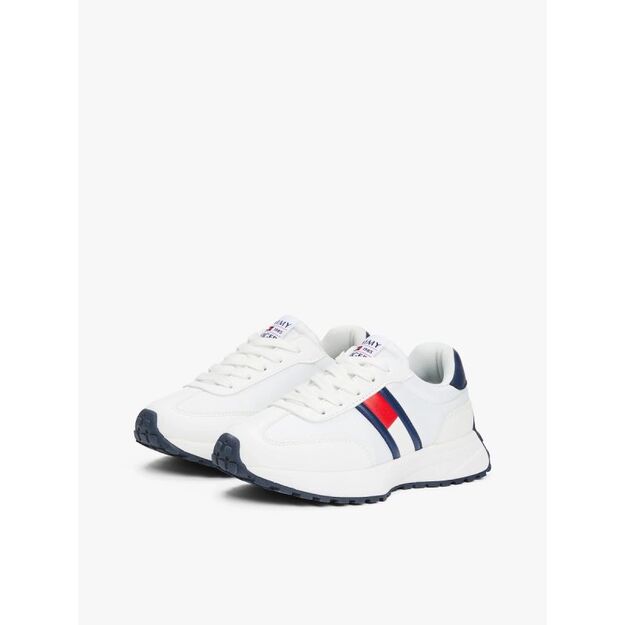 Tommy Hilfiger women\ s FLAG LOW CUT LACE-UP SNEAKERS T3X9-33877-1695X336-X336 WHITE/BLUE